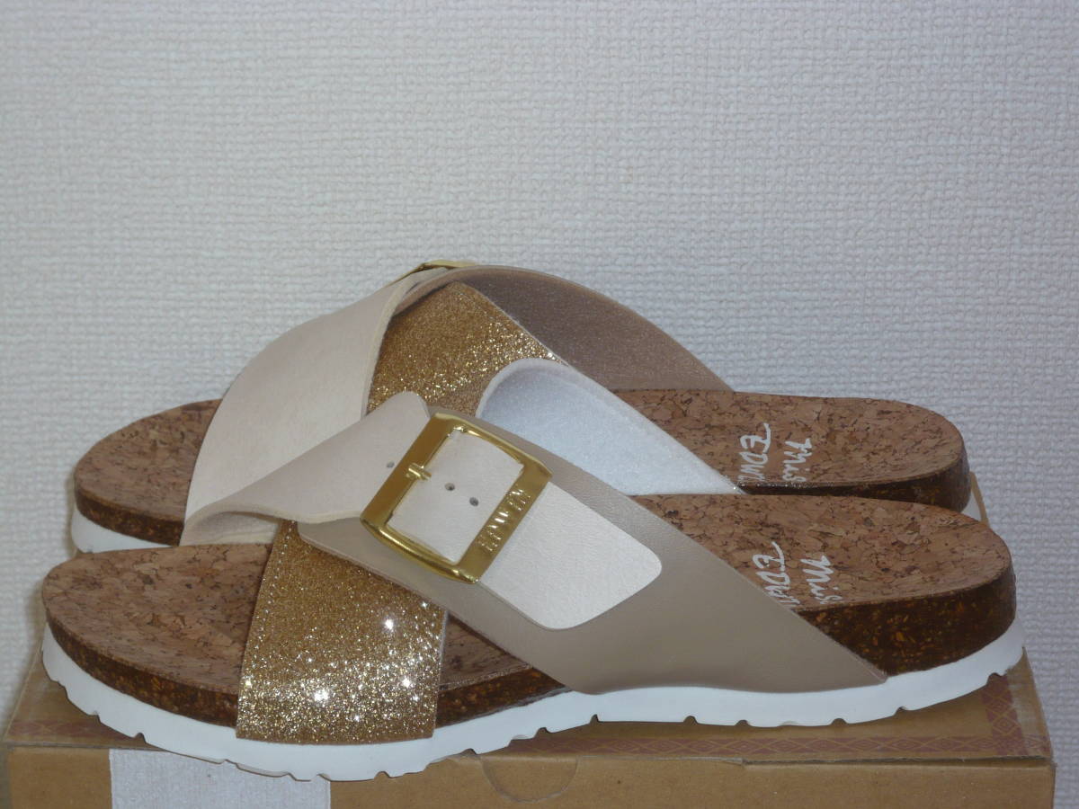 6**** prompt decision! new goods EDWIN/ Edwin EW9461 beige 24.0cm sandals mail outside fixed form possible cork 