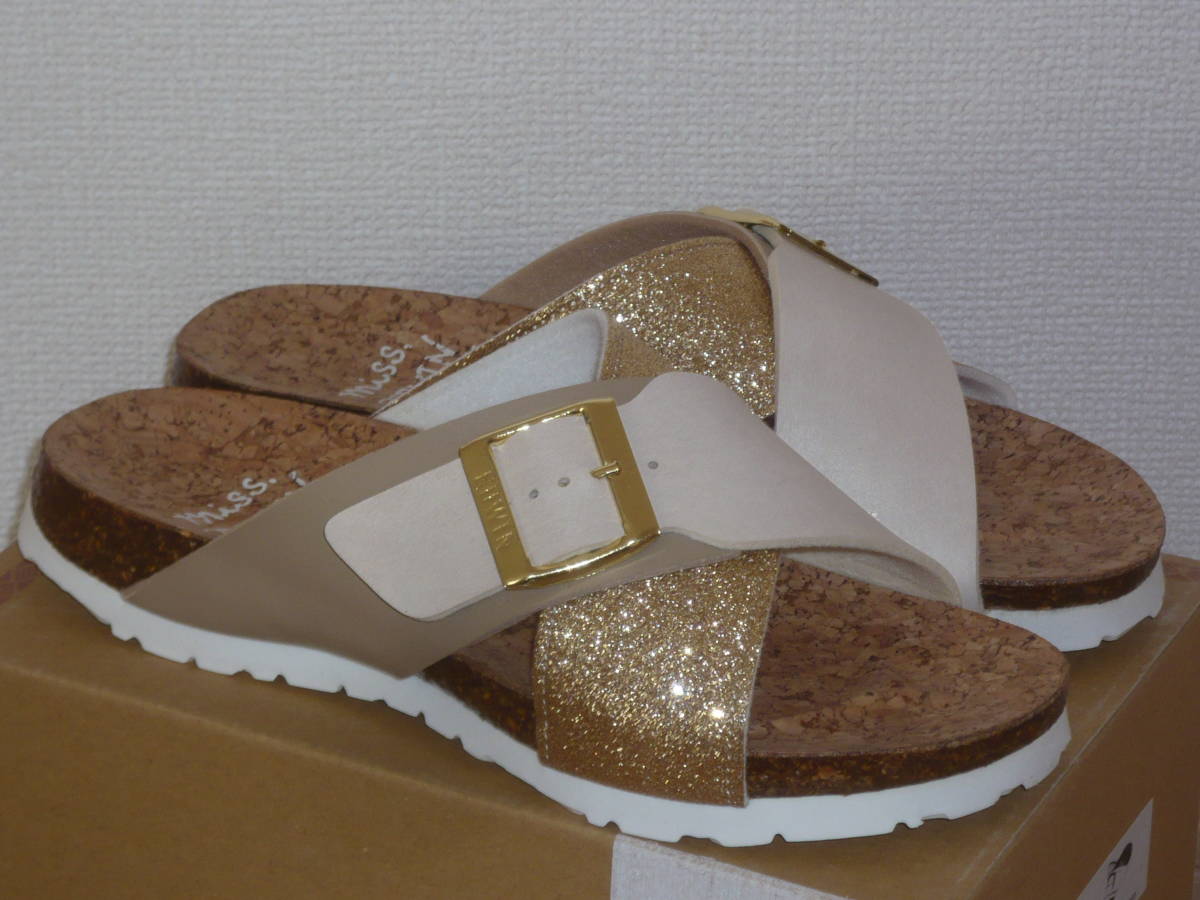 6**** prompt decision! new goods EDWIN/ Edwin EW9461 beige 24.0cm sandals mail outside fixed form possible cork 