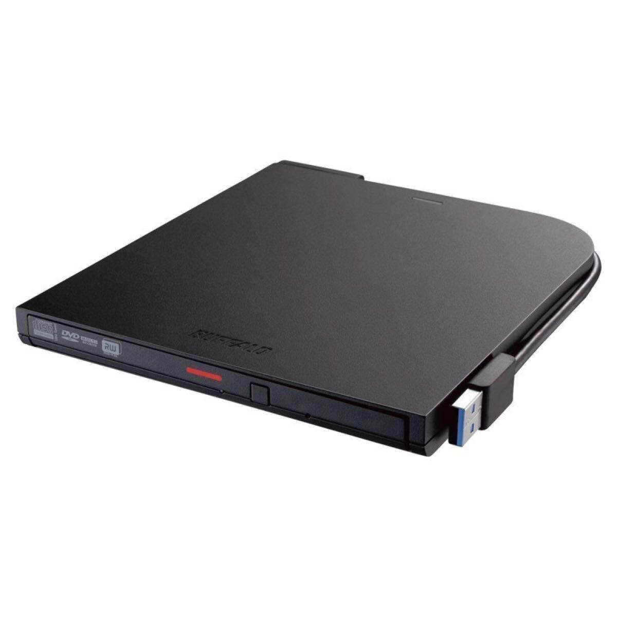 【外付け DVDドライブ 】BUFFALO USB3.1(Gen1)/3.0 Wケーブル DVSM-PTV8U3-BK/N 