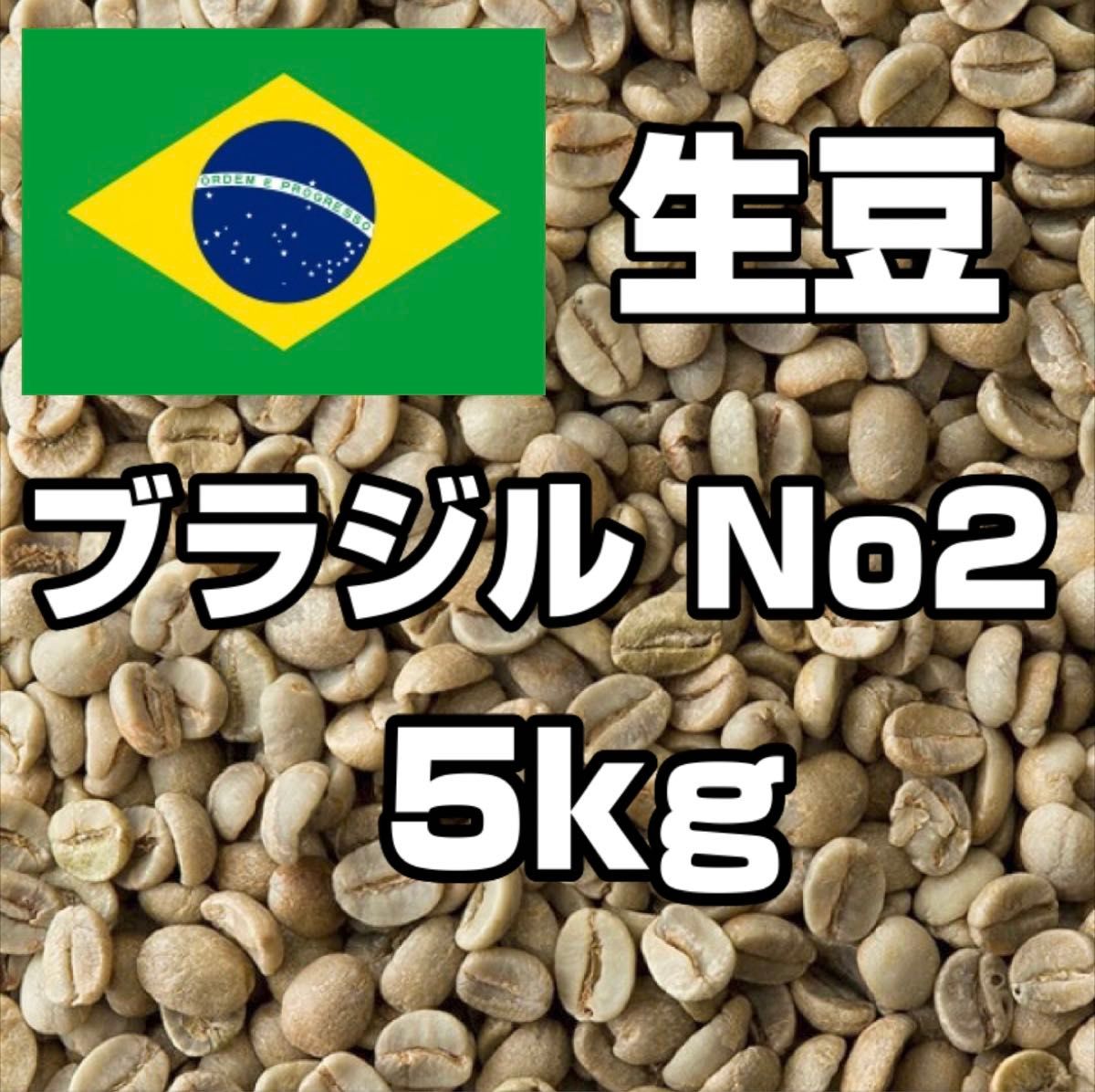 【コーヒー生豆】ブラジルNo2  サントス  5kg　 ※送料無料！