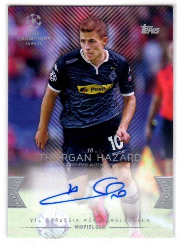 Thorgan Hazard (トルガン・アザール) 2016 Topps UEFA Champions League Showcase Base Autograph 直筆サインカード ベルギー代表_画像1