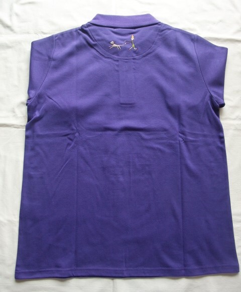 LA MERISE 俣野敦子 マタノアツコ 半袖ポロシャツ 青紫 M～Lの画像2