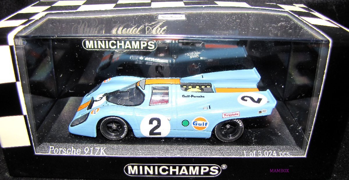 【Ma】ミニチャンプス☆1/43 430706702 ガルフ ポルシェ 917K WINNER 24h デイトナ 1970 3024台限定_画像2