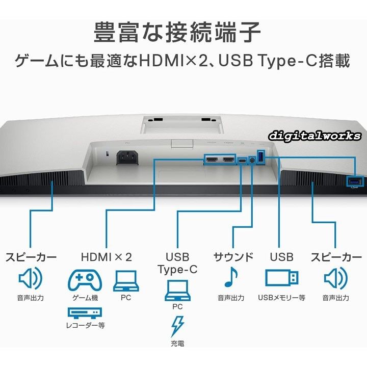 新品 27インチWQHD(2560x1440)IPS 3年保証付 DELL S2722DC sRGB99% USB-C/HDMI