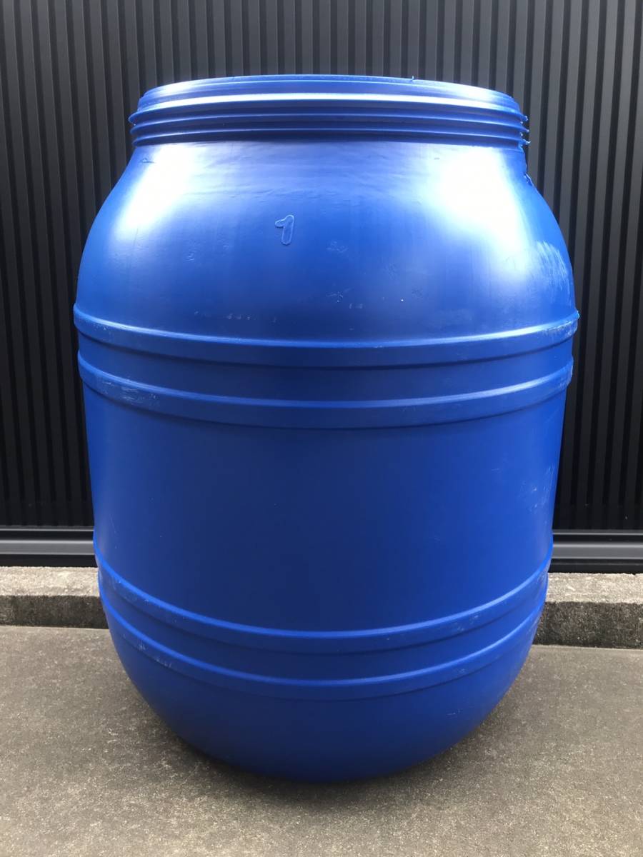 タンク　ブルー　約１６０Ｌ　サイズ１　雨水　樹脂製　メダカ　貯水　貯蔵　肥料　園芸　菜園　リサイクル品