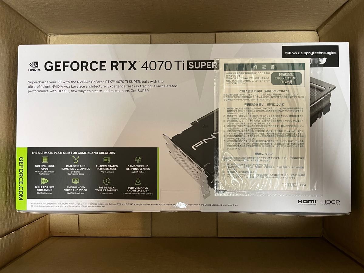 PNY GeForce RTX 4070Ti SUPER 16GB VERTO OC VCG4070TS16TFXPB1-O