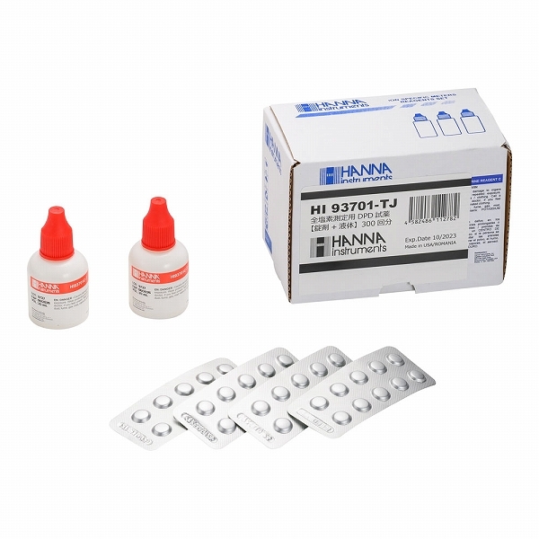 ハンナ DPD全塩素測定用試薬 錠剤 液体付 入数：300回分 HI93701-TJ(BZV3701)_画像1