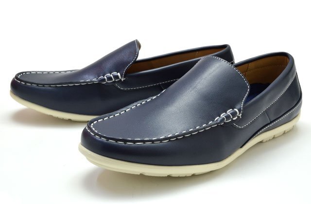  new goods ma gong s L Greco ER1219 navy 25cm men's slip-on shoes shoes men's deck shoes gentleman shoes light weight wide width madras el greco shoes 