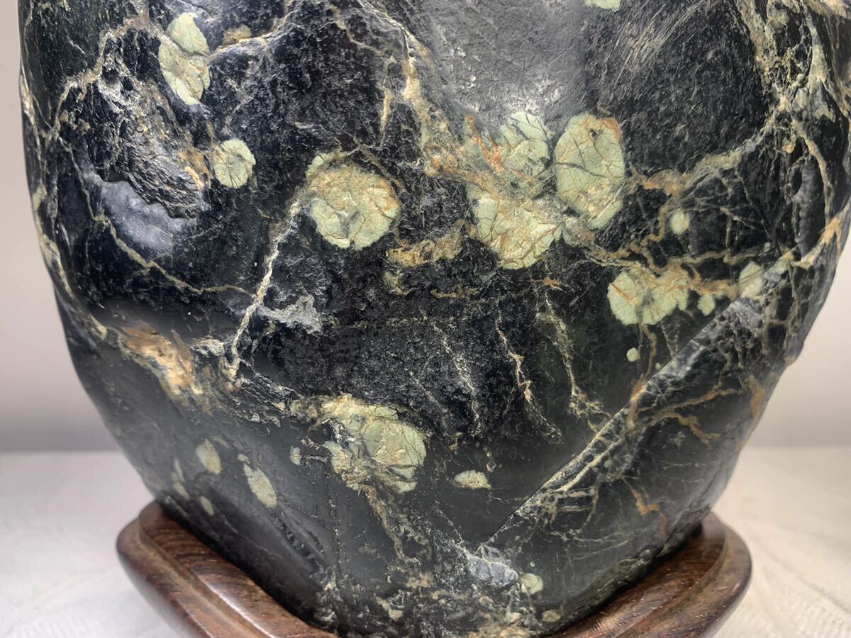{GW Thanksgiving } suiseki st bonsai . river black plum flower stone [... plum ] antique tray stone old fine art appreciation stone .. stone futoshi lake stone China old .3698