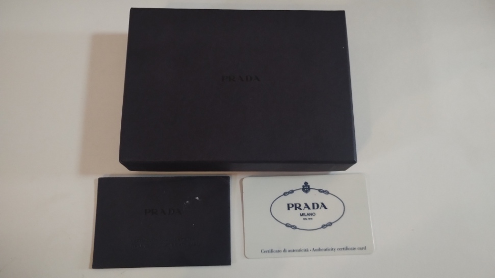 ★中古★PRADA プラダ 財布 TESSUTO テスート Wホック ナイロン NERO M523 箱・カード付の画像9