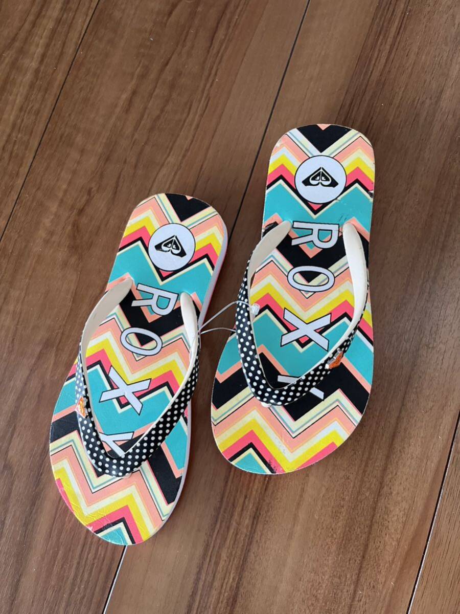 ** new goods ROXY beach sandals colorful sole orange 20cm **