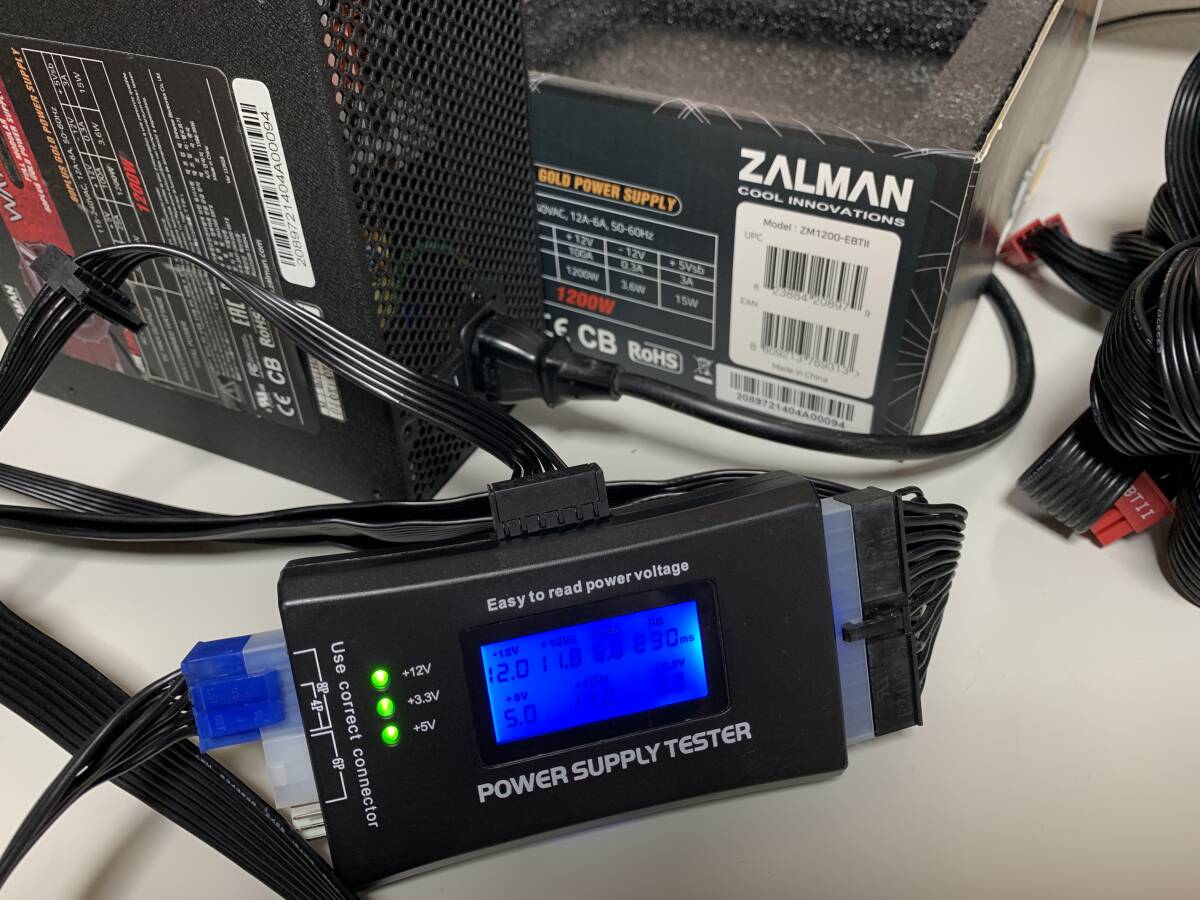 【中古品】ZALMAN WATTTERA 1200W PC電源ユニット ZM1200-EBTIIの画像9