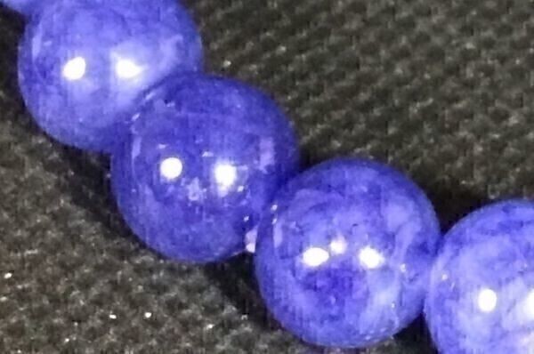 【Premio Fortuna】サファイア原石ブレスレット　宝石を切り出した残りの原石から研磨 自然な青 10ミリ珠 15～15.5センチ　30155■■_画像3