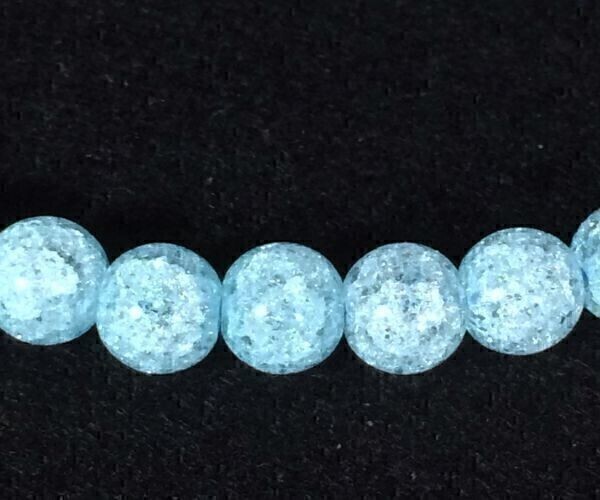 【Premio Fortuna】水晶ブレスレット 珍しいアイスブルーのクラッシュアイスブレスレット 8ミリ珠 内径約16.5センチ 0166■■の画像3
