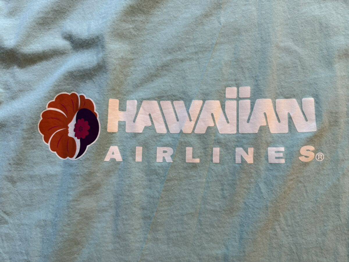 ハワイアン航空 Hawaiian Airlines 公式 半袖Tシャツ XL ティファニーブルー、ターコイズブルー ミントブルー ビンテージ 企業物 企業T 