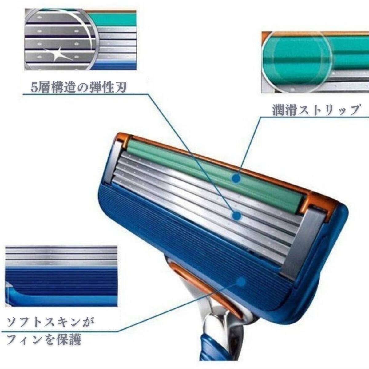 髭剃り替刃　4個×4セット　オレンジ　16個　　お得　ジレット　互換品　替え刃_画像5