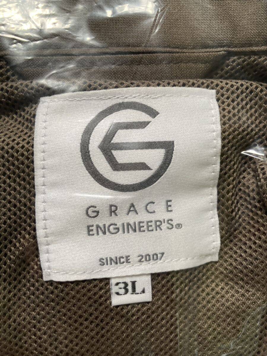 GRACE ENGINEERS・グレイスエンジニアーズ GE-637  サイズ３L アッシュモカ 夏用長袖ツナギ 未使用品の画像2