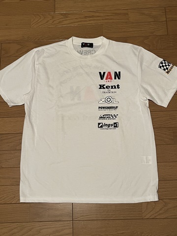 ヴァン ジャケット バン ヂャケット VAN JAC ケント KENT 半袖Tシャツ LL XL 白 ホワイト 定番 アーチロゴ ワッペン レーシングチームの画像3