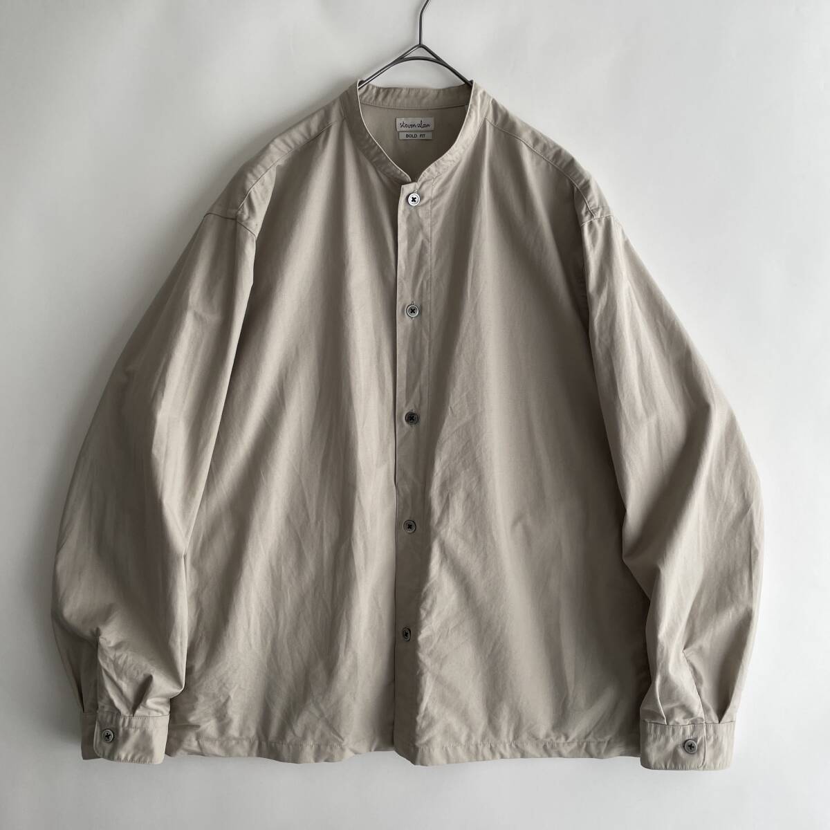 steven alan -BOLD FIT- size/S (h) SOKTAS 日本製 大きめ スティーブンアラン バンドカラー 長袖 シャツ サイドポケット コットン shirtの画像1