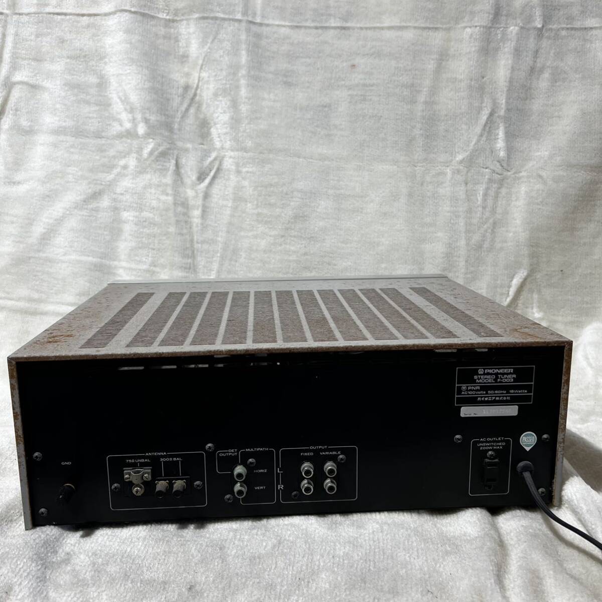 C956 PIONEER パイオニア ステレオチューナー MODEL F-003 通電あり 動作確認無し 昭和レトロ_画像5