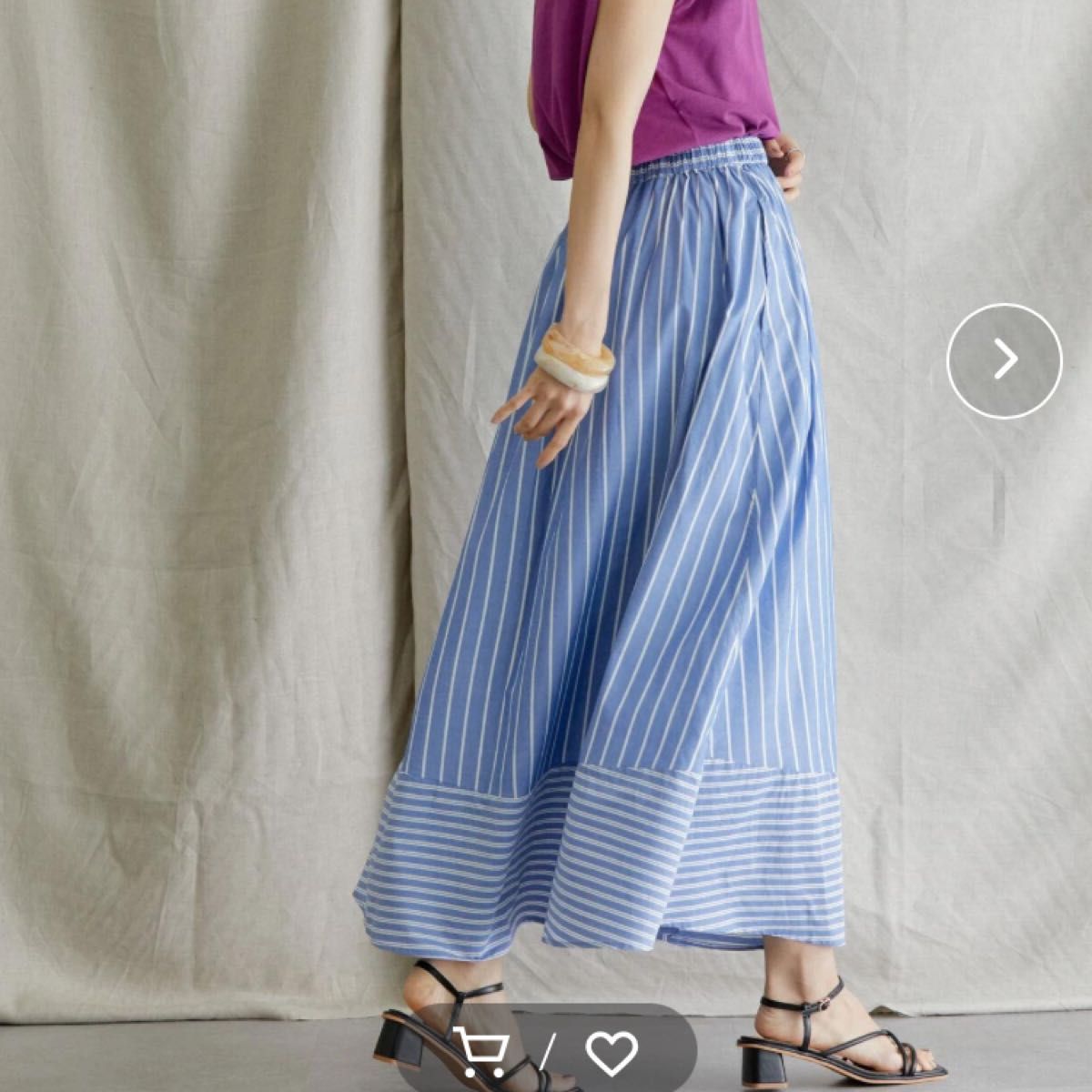 感謝sale 1270 新品　AMERICAN HOLIC⑥ 可愛いスカート　ロングスカート　Stripe切替スカート