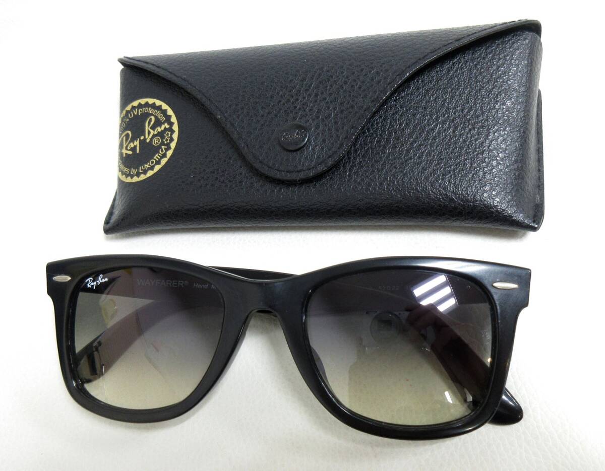 13097◆Ray-Ban レイバン WAYFARER ウェイファーラ RB2140-F 901/32 52□22 150 サングラス MADE IN ITALY 中古 USED_画像1