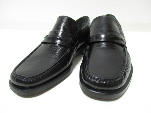 【極美品】 MORESCHI モレスキー レザー ローファー イタリア製 size EU5 US6 (24cm) ブラック 本革 革靴 _画像3