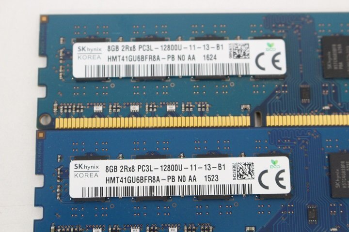SKhynix HMT41GU6BFR8A-PB DDR3 PC3L-12800U 8GB×2枚セット 16GB メモリ☆_画像2