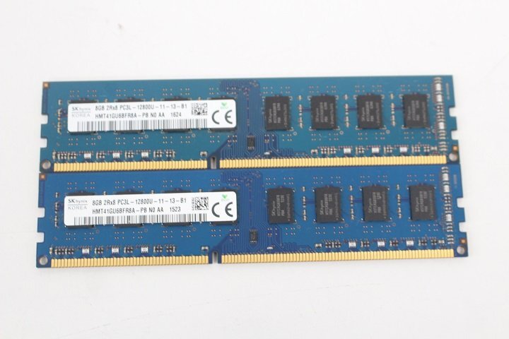 SKhynix HMT41GU6BFR8A-PB DDR3 PC3L-12800U 8GB×2枚セット 16GB メモリ☆_画像1