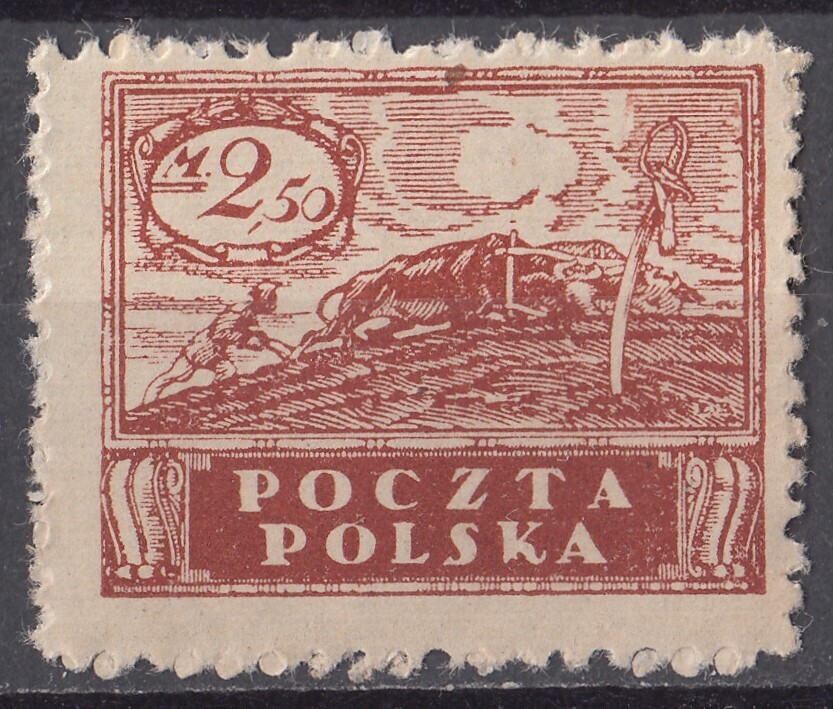 1919/20年ポーランド切手 (平和) 2,5M _画像1