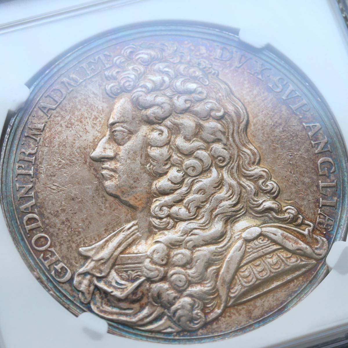 アン女王　ジョージ王配　銀メダル　NGC　1702年　イギリス　英国　アンティーク コイン　イングランド　金貨　銀貨　銅貨 