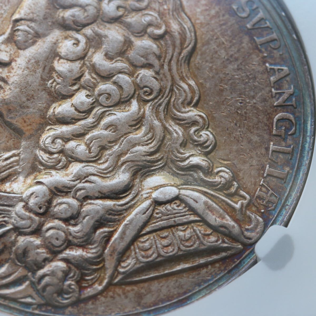 アン女王　ジョージ王配　銀メダル　NGC　1702年　イギリス　英国　アンティーク コイン　イングランド　金貨　銀貨　銅貨 _画像8