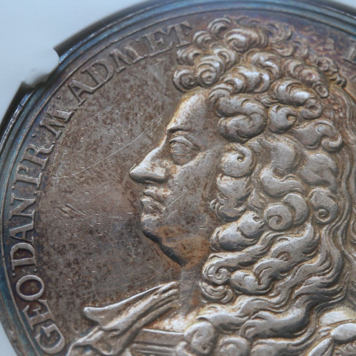 アン女王　ジョージ王配　銀メダル　NGC　1702年　イギリス　英国　アンティーク コイン　イングランド　金貨　銀貨　銅貨 _画像7