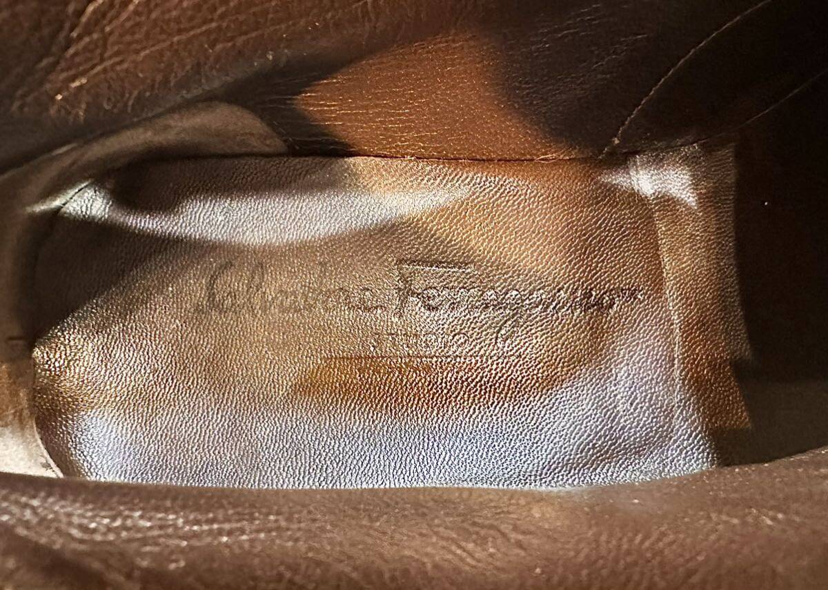 Salvatore Ferragamo フェラガモ◆24.5cm 6.5 2E◆チャッカブーツ 革靴 本革 スエード ビジネスシューズ ドレスシューズ ITALY製 メンズ 靴_画像10