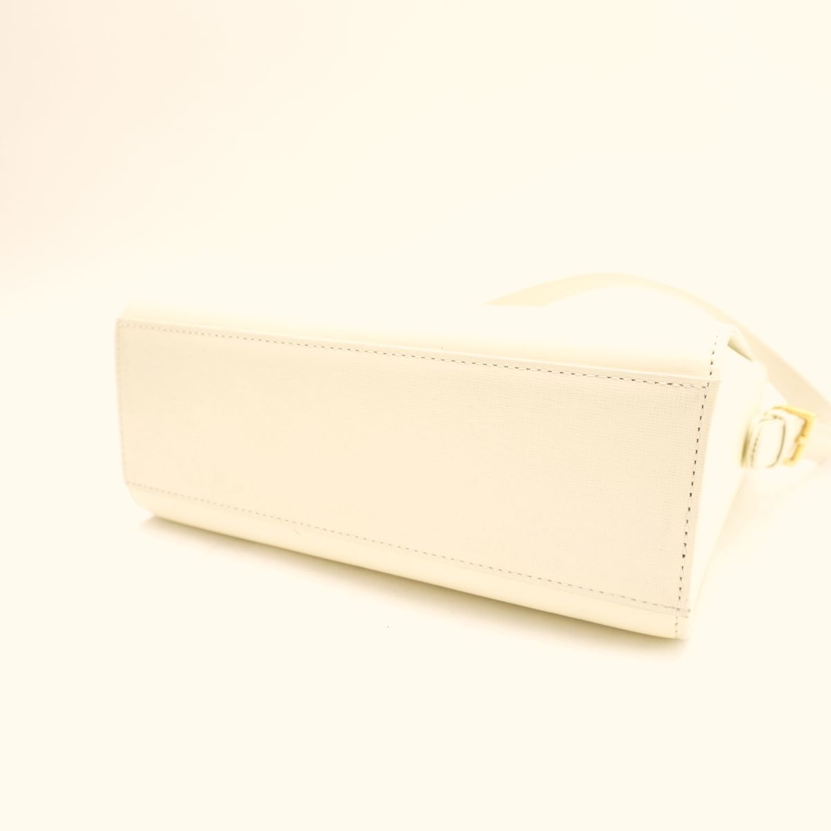 JUNKO KOSHINO コシノジュンコ ハンドバッグ コインケース付き ゴールド金具 レザー 白 ホワイト@KG54_画像5