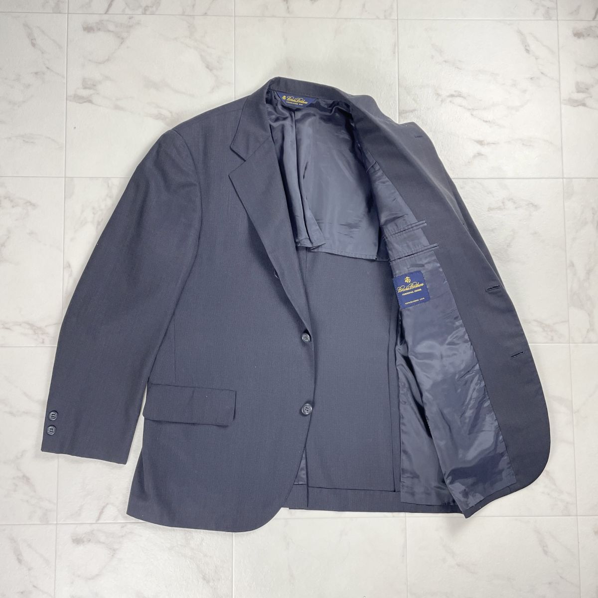  прекрасный товар BROOKS BROTHERS Brooks Brothers шерсть . уровень возврат . tailored jacket выставить костюм необшитый на спине мужской чёрный размер L*PC861