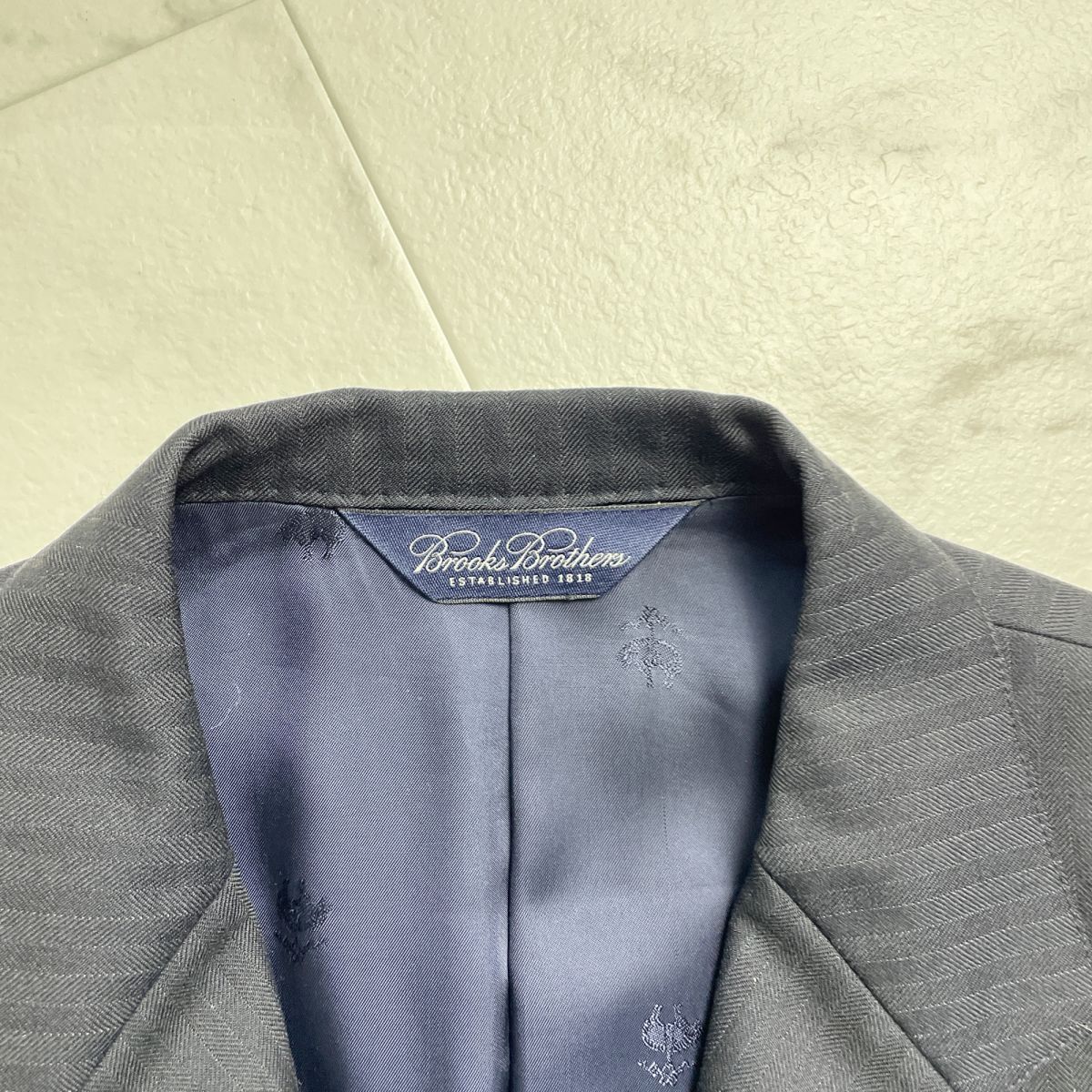  прекрасный товар Brooks Brothers Brooks Brothers шерсть . уровень .. tailored jacket выставить костюм общий обратная сторона мужской чёрный размер L*PC863