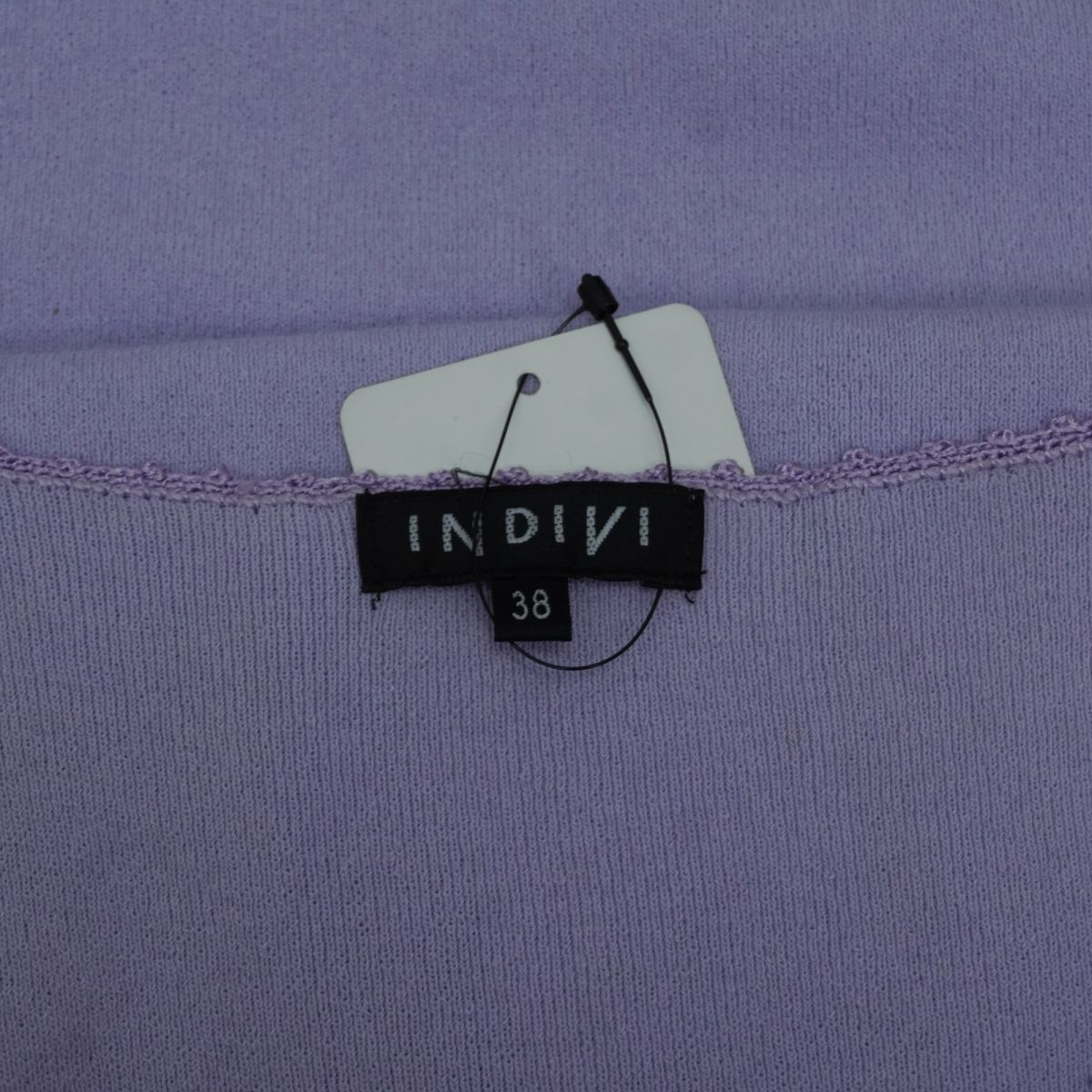 下げ札付き INDIVI インディヴィ ビーズ刺繍 ノースリーブニットワンピース ロング丈 レディース 薄紫 パープル サイズ38*PC48_画像8