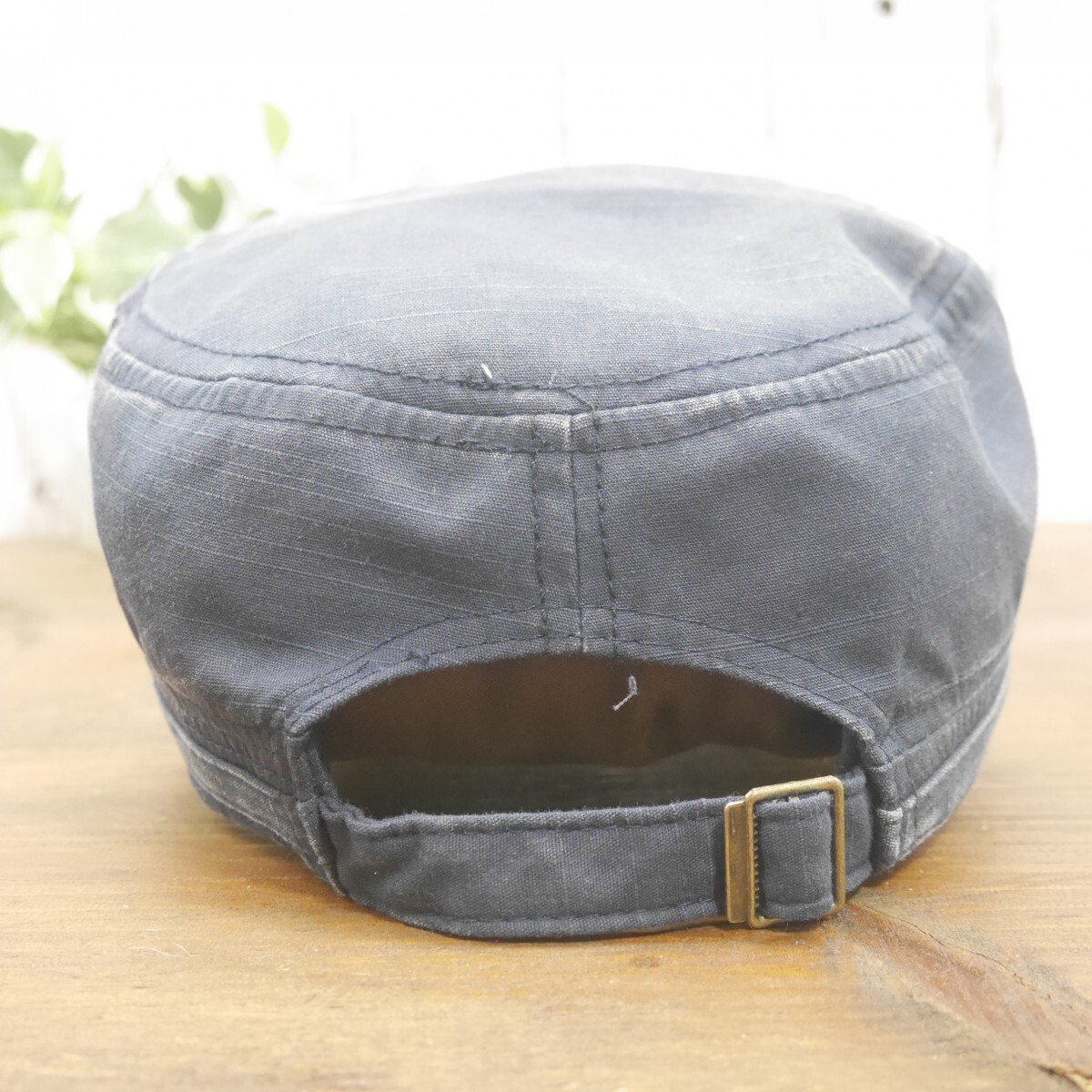 FS work Cap ワークキャップ ネイビー　ダメージ加工　ビンテージ加工　男女OK 送料\350♪　メンズ レディース　サイズ調整可_画像4