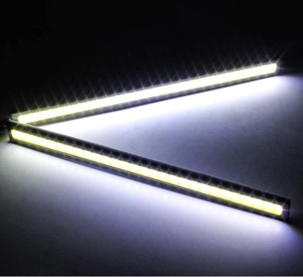 LED デイライト 高輝度 12V 17cm 全面発光 薄型 COB 76発 2本 白色 ホワイト ブラックフレーム イルミ パネル バーライト 送料無料 Lb9_画像4