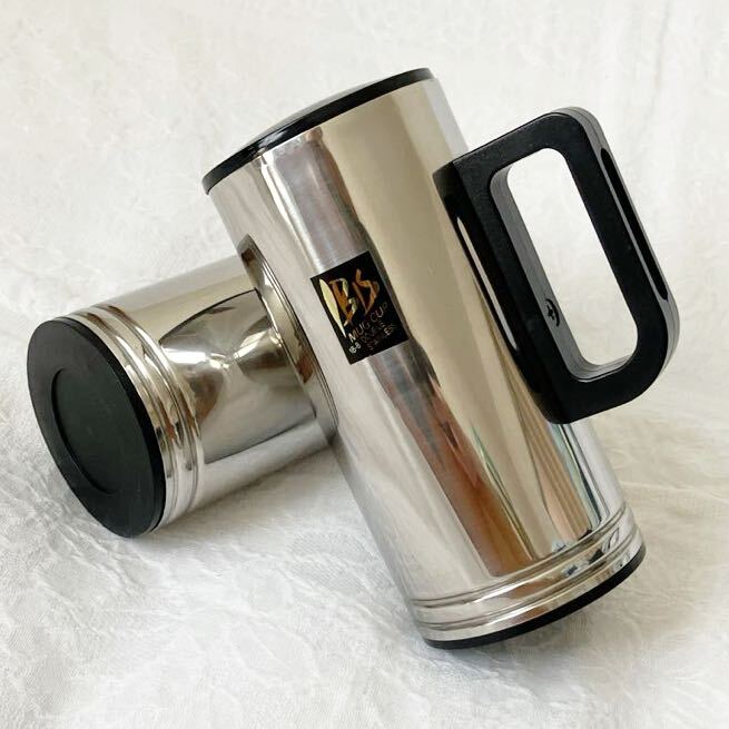 k21)二層構造 ステンレス マグカップ ビールジョッキ マグジョッキ タンブラー ペア 2個組 コップ_画像3