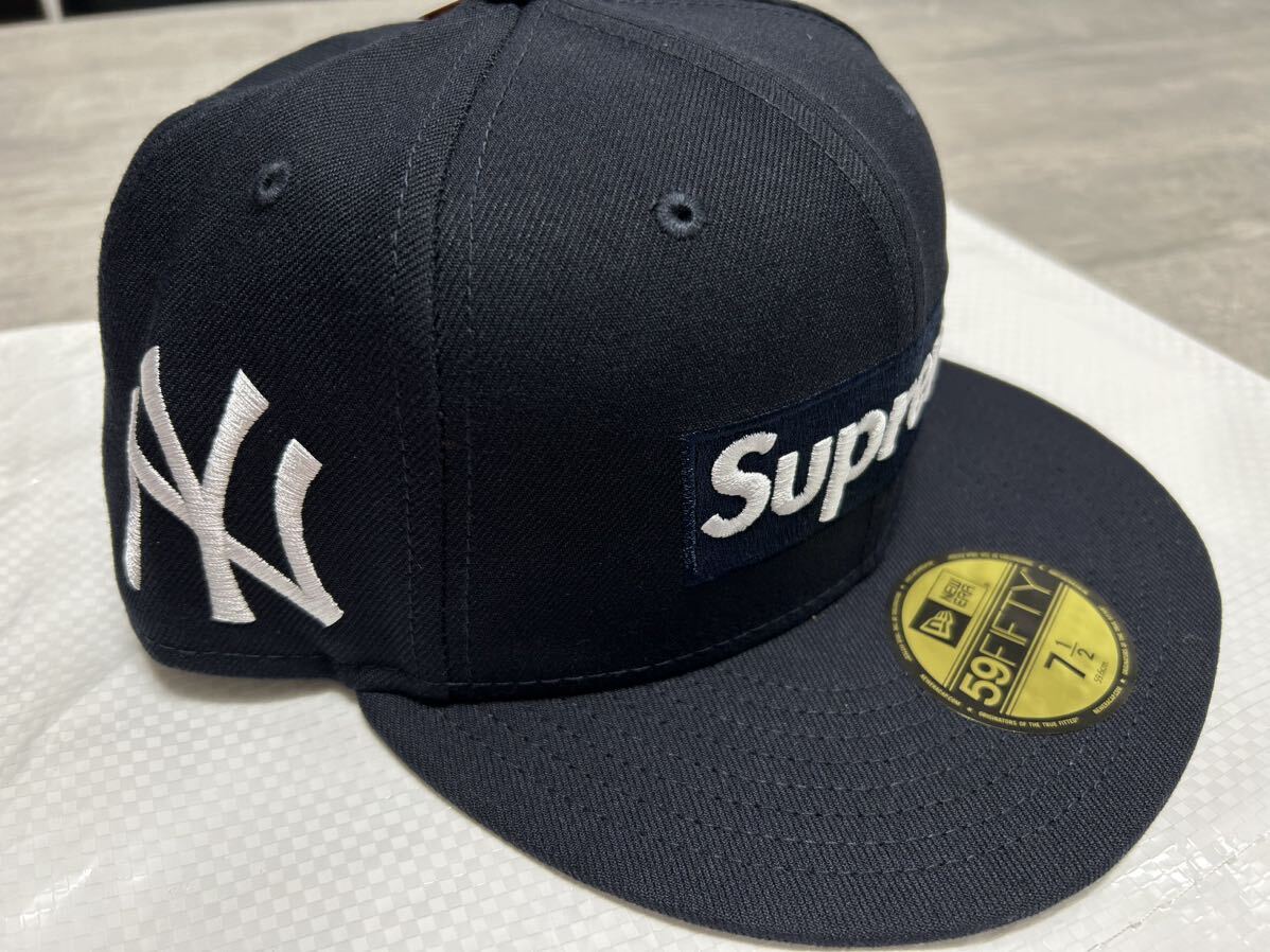 【送料無料・7-1/2】Supreme 24ss MLB Teams Box Logo New Era Navy New York Yankees / シュプリーム ニューエラ キャップ ネイビーの画像1