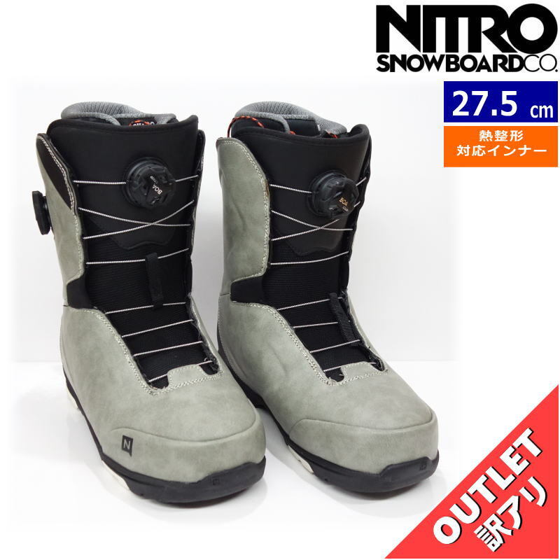 【OUTLET】24 NITRO CLUB BOA カラー:Grey Black 27.5cm ナイトロ クラブボア メンズ スノーボードブーツ_画像1