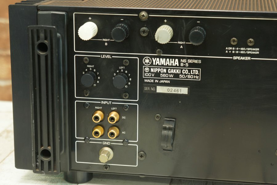 【ジャンク品】YAMAHA B-5 ヤマハ ステレオパワーアンプ 240W+240W(8Ω、歪0.005%) #R08784_画像6