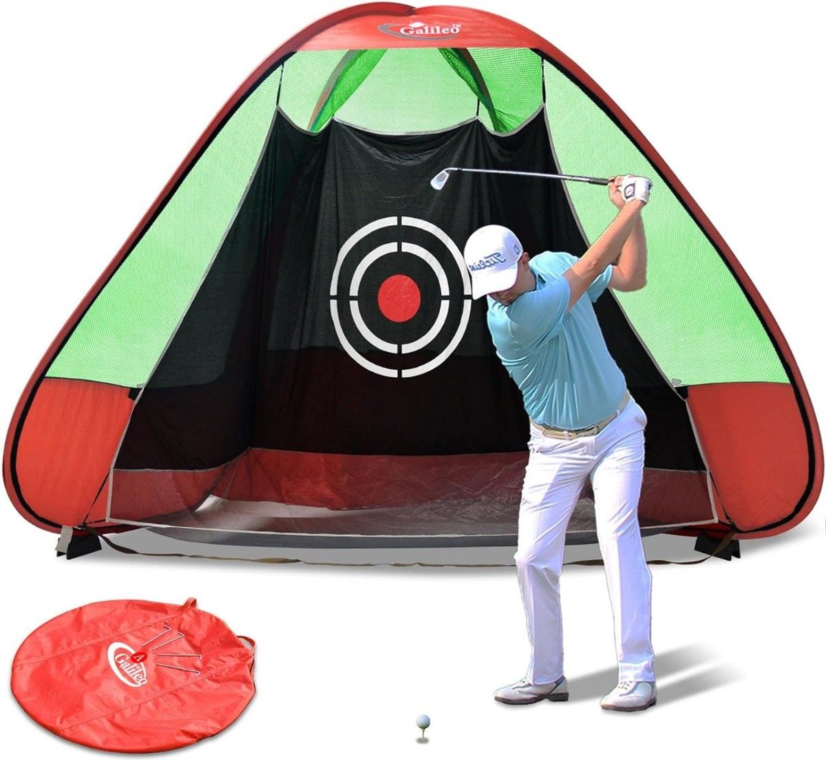 Gagalileo ゴルフネット 折りたたみ式 3x2.1x1.8m 設置簡単 収納バッグ付き ポップアップ ゴルフ練習用