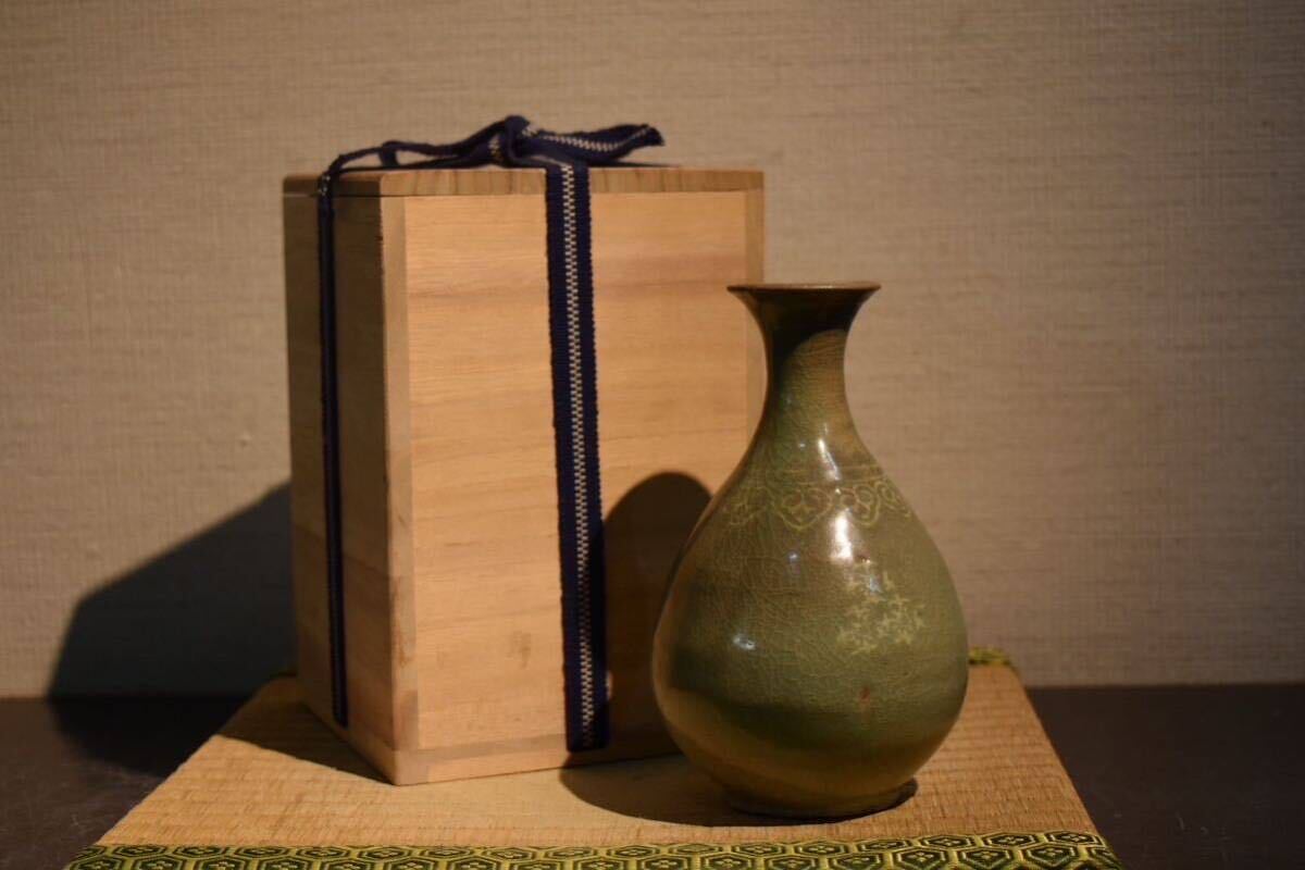 [GE]Y899* Joseon Dynasty * Goryeo collector сброшенный товар * времена Goryeo селадон бутылочка для сакэ / China старый . утро . изобразительное искусство посуда для сакэ антиквариат товар час товар взамен художественное изделие старый художественное изделие 
