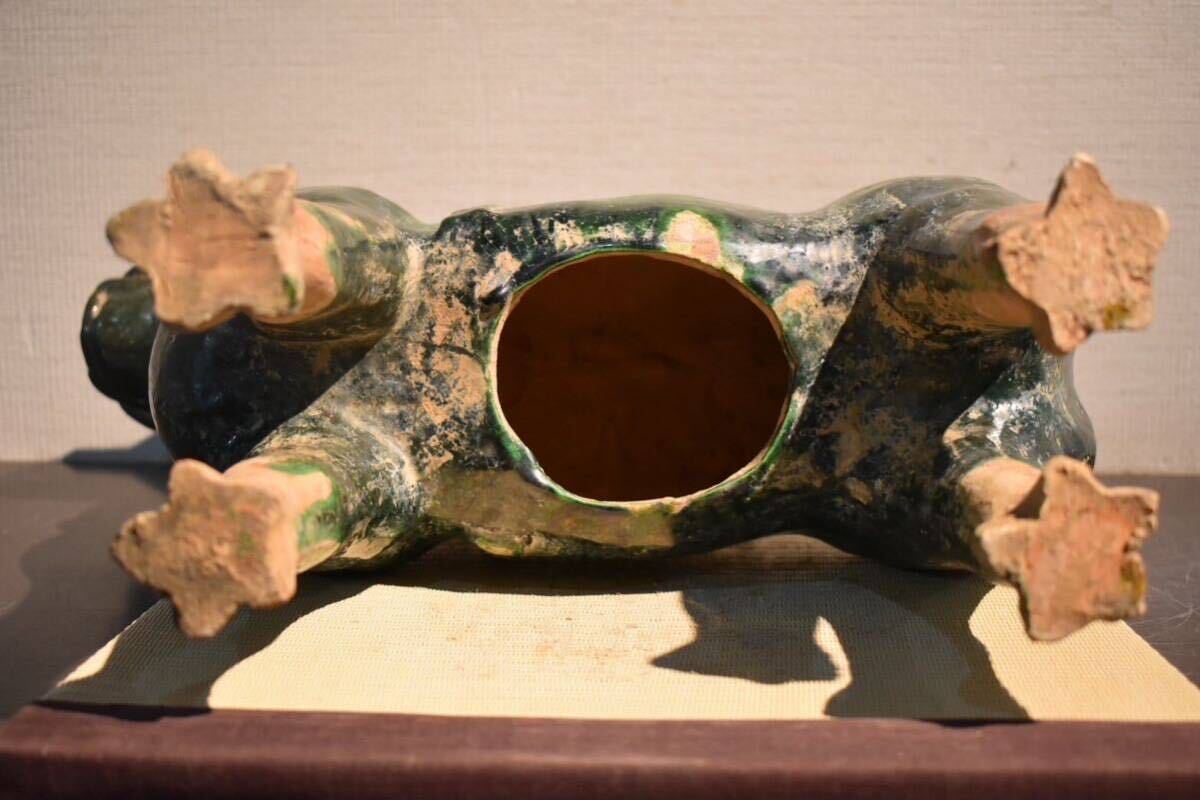 【GE】Y933【コレクター所蔵品】時代 緑釉犬置物 /中国古玩 中国美術 骨董品 時代品 美術品 古美術品_画像4