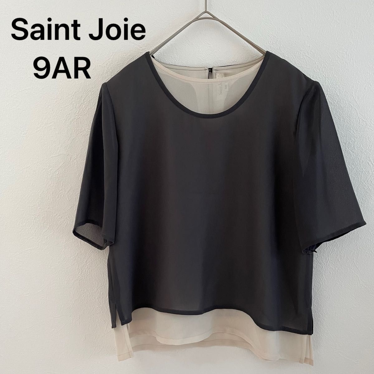 【Saint Joie】グレー系　カットソー　半袖　ブラウス　サイズ9AR トップス