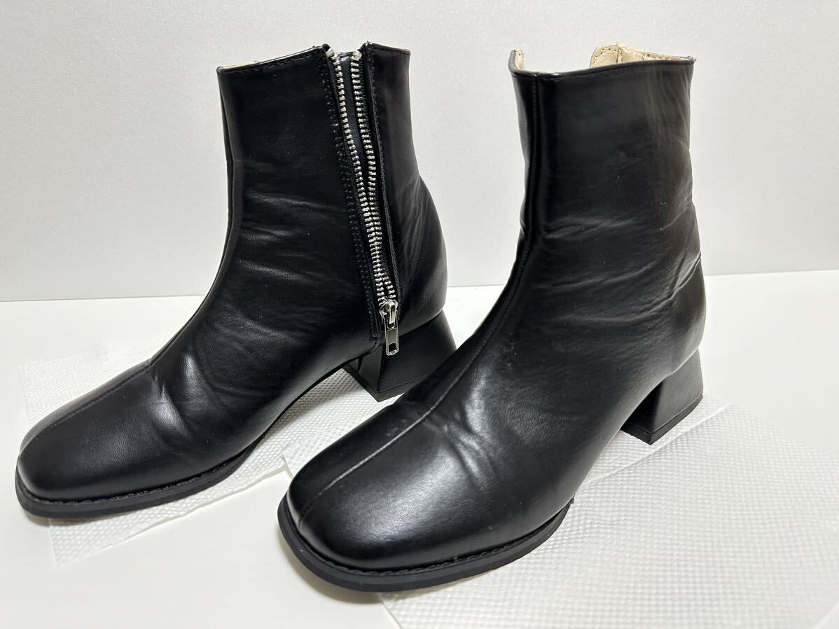 kastaneka start ne stretch middle boots black ka start ne/ size : 36 side Zip * woman lady's shoes shoes 