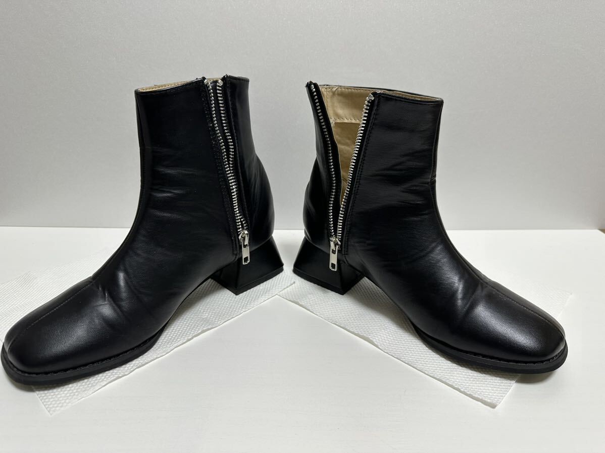 kastaneka start ne stretch middle boots black ka start ne/ size : 36 side Zip * woman lady's shoes shoes 